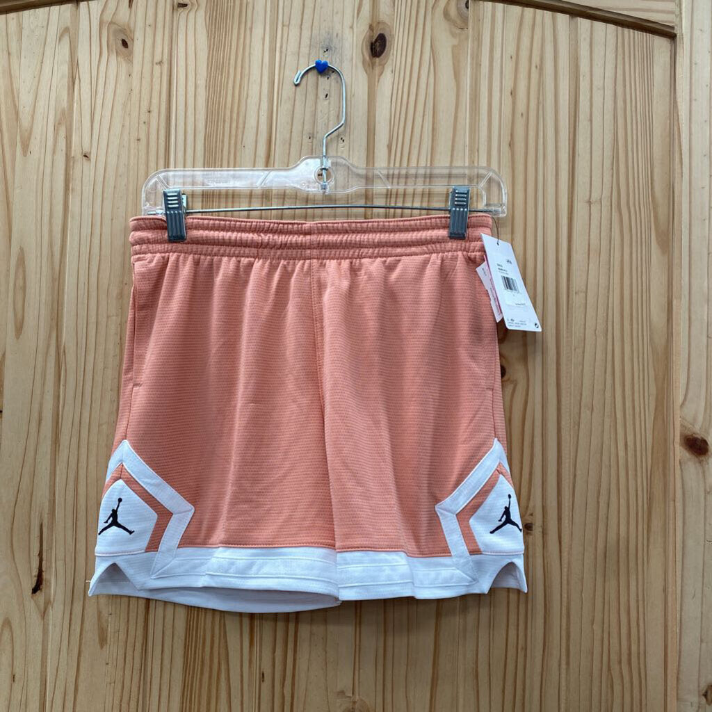 GIRLS JORDAN SHORTS CORAL/WHITE L 12 NWT