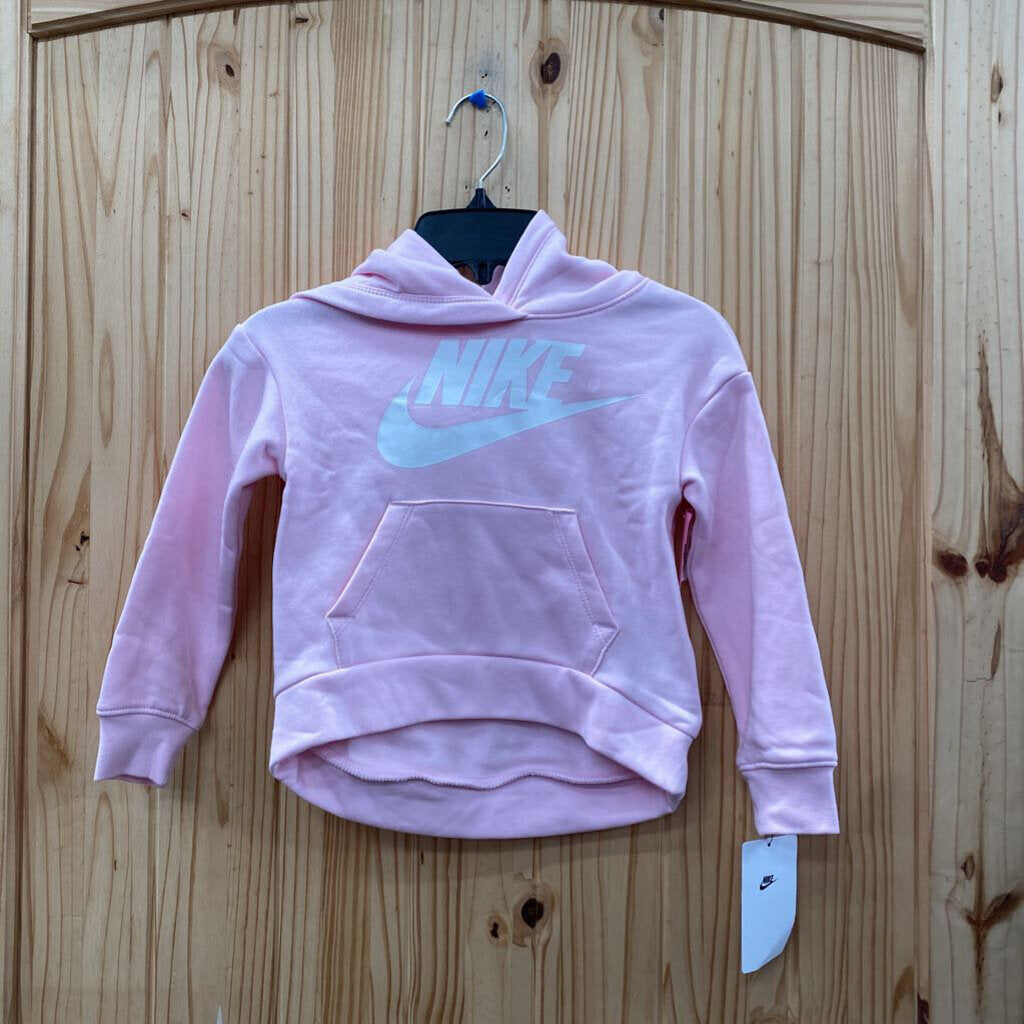 GIRLS NIKE HOODIE LT PINK/WHITE XS 4 NWT