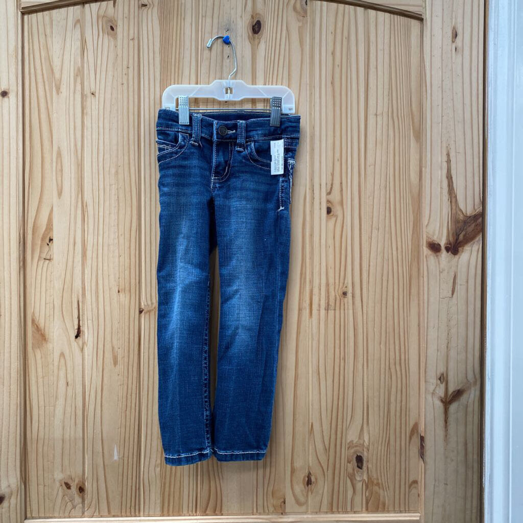 GIRLS WRANGLER FLARE DENIM JEANS 4 SLIM