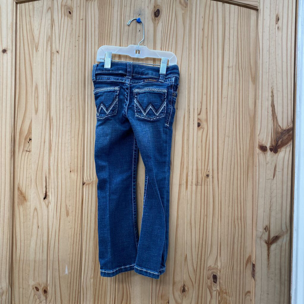 GIRLS WRANGLER FLARE DENIM JEANS 4 SLIM
