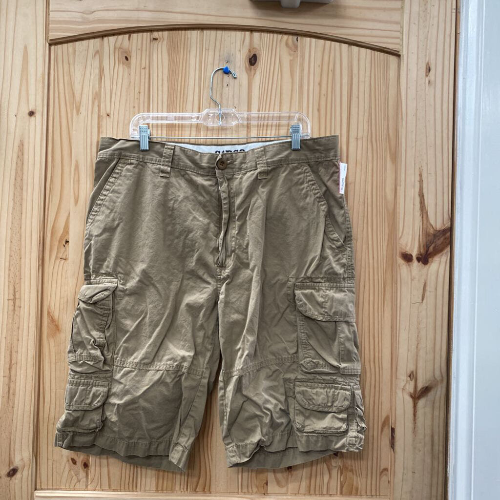 MENS ROUNDTREE & YORKE DK TAN CARGO SHORTS 38