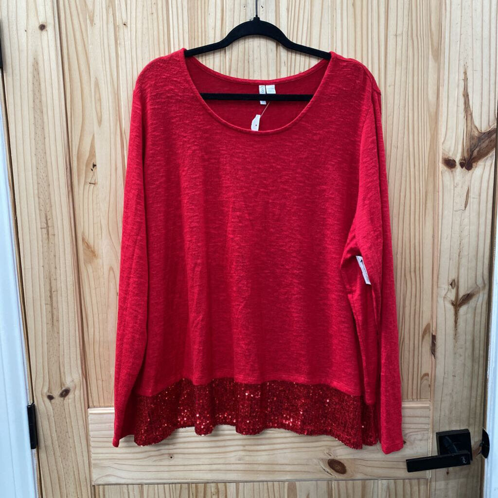 WOMENS CATO RED CASUAL TOP 22/24 3X NWT