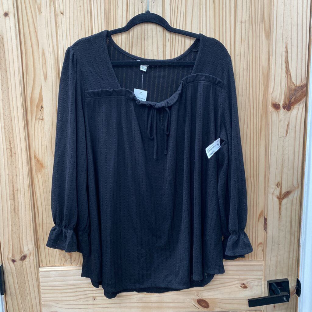 WOMENS CATO BLK CASUAL TOP 18/20W NWT 2X