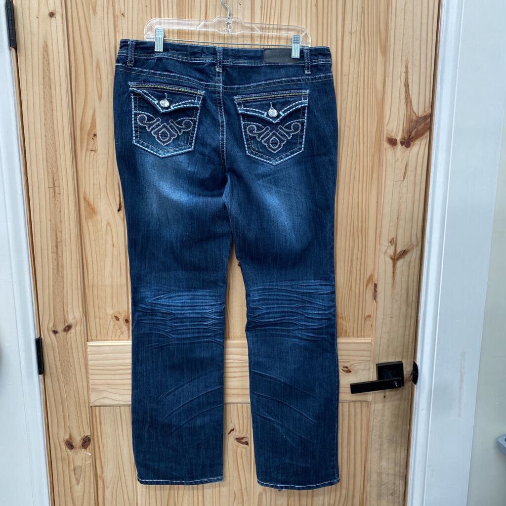 WOMENS TWENTY ONE BLACK DK DENIM JEANS 13/14