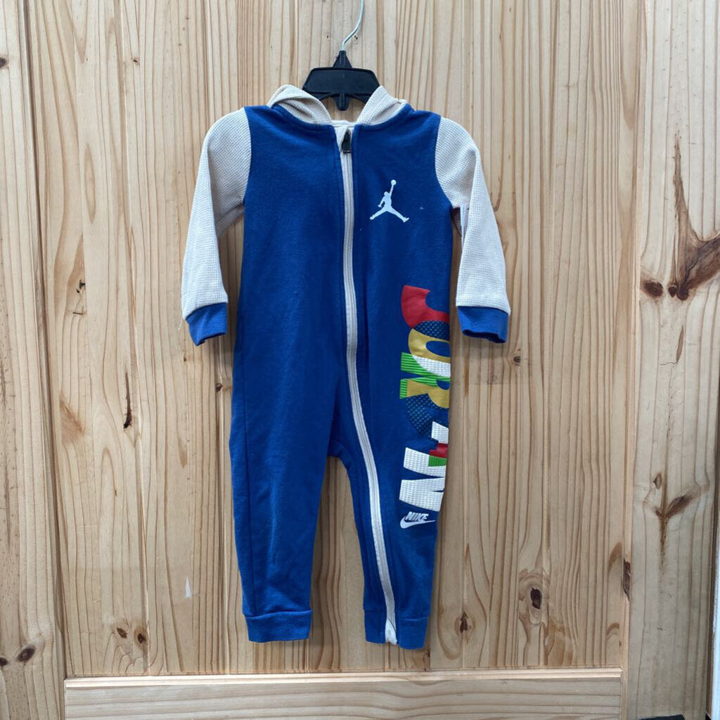 BOYS NIKE JORDAN JUMPMAN LS ROMPER BLUE/BEIGE 18M
