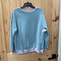 WOMENS SWEATSHIRT AQUA/LILAC S