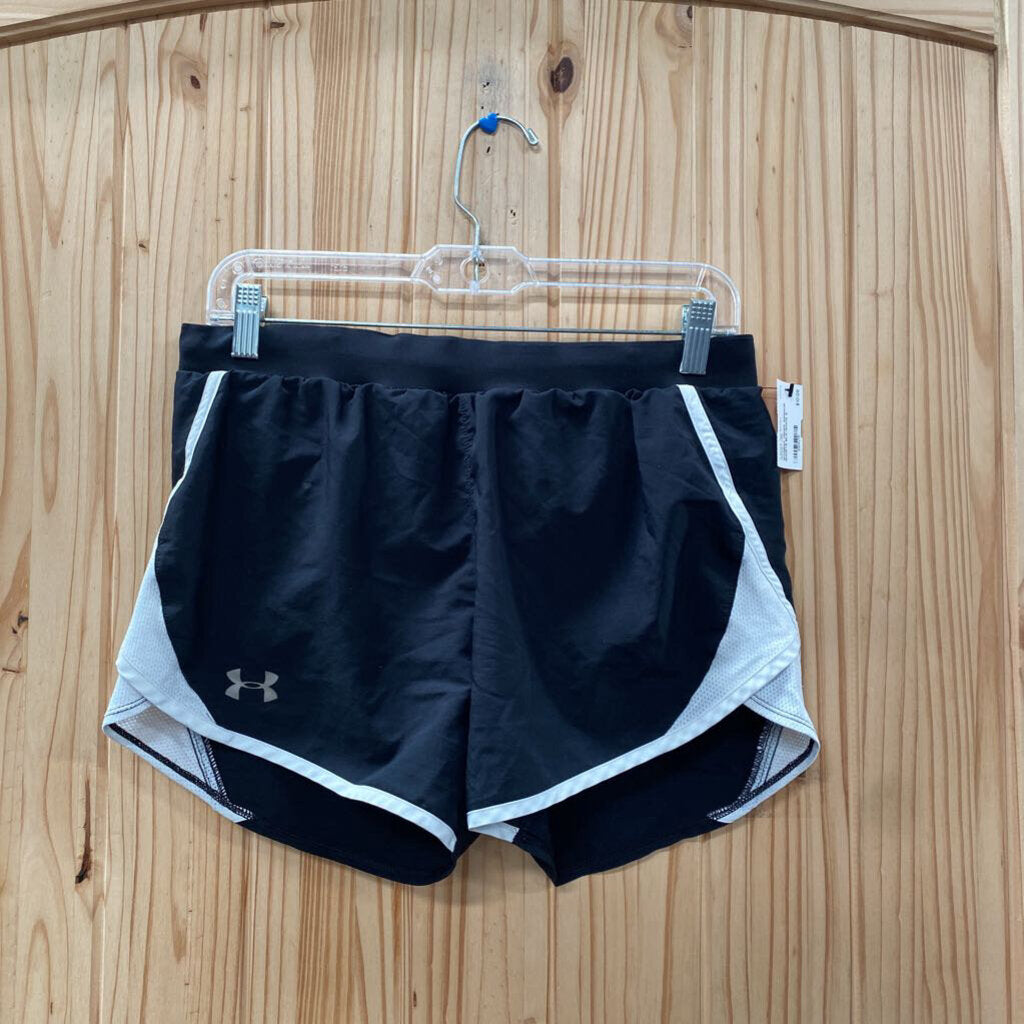 WOMENS UNDER ARMOUR SHORTS BLK/WHITE S