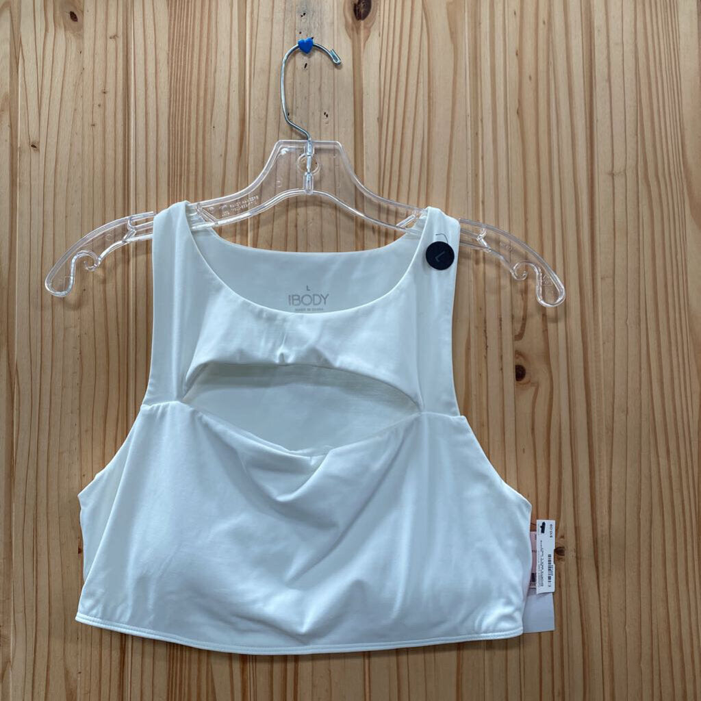 WOMENS I BODY WHITE SPORTS BRA L NWT