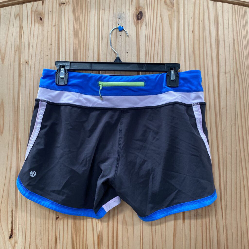 WOMENS LULULEMON SHORTS LIME GREEN/WHITE/BLUE/BLK 6