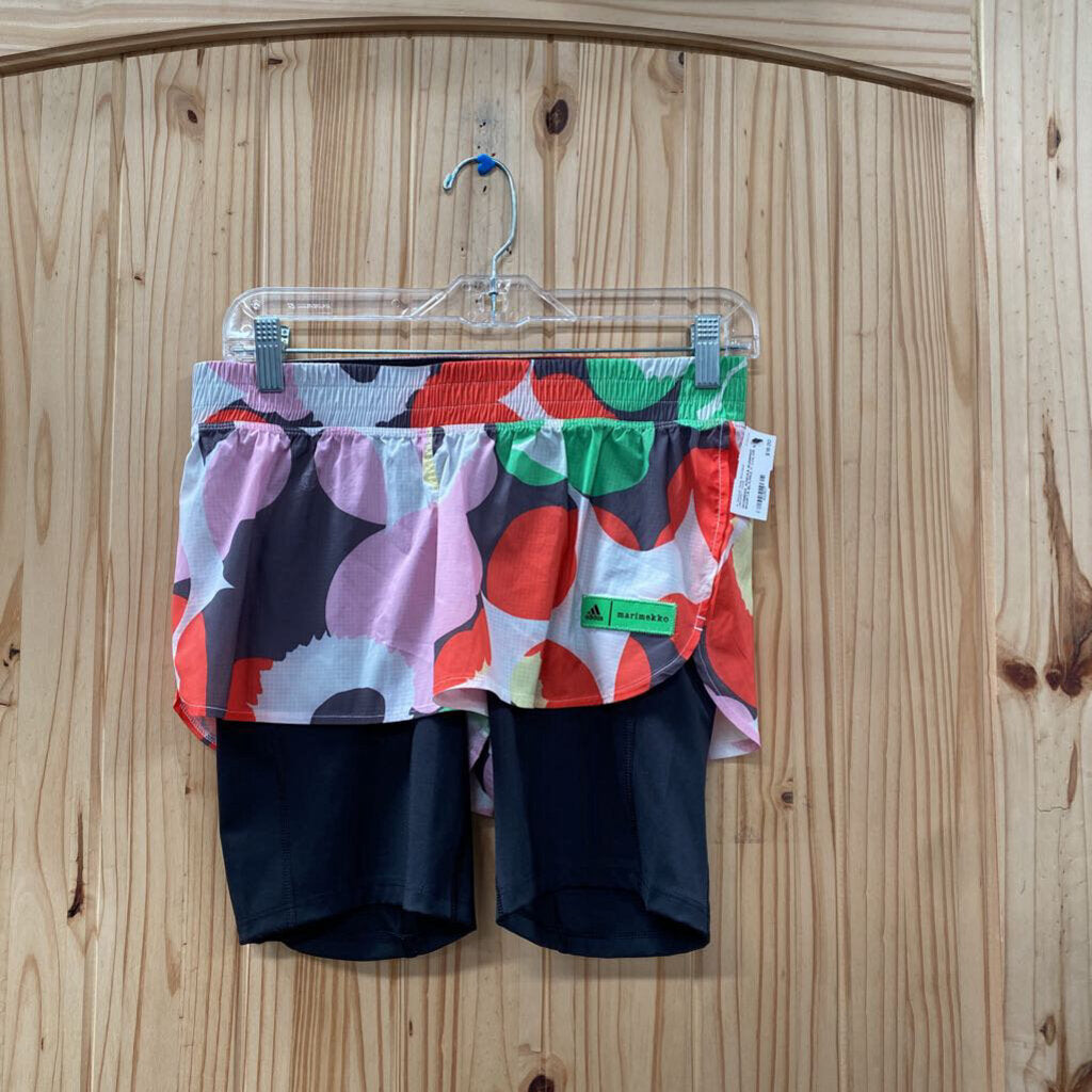 WOMENS ADIDAS RUNNING SHORTS BLK/MULTI COLOR S