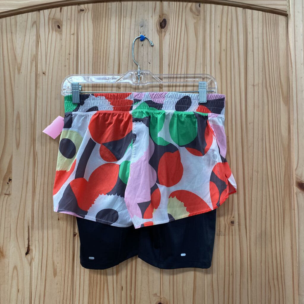 WOMENS ADIDAS RUNNING SHORTS BLK/MULTI COLOR S