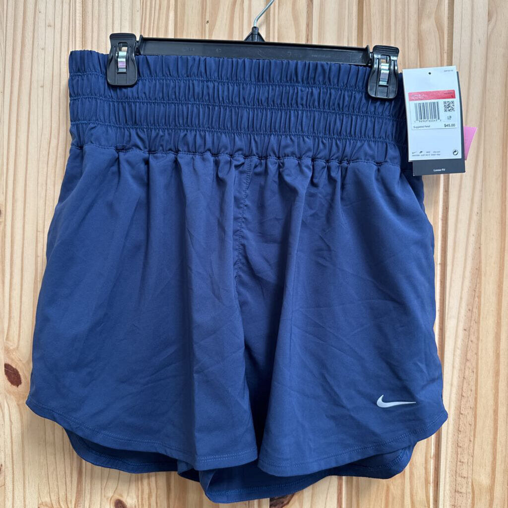 WOMENS NIKE TRAINING SHORTS NAVY BLUE L NWT