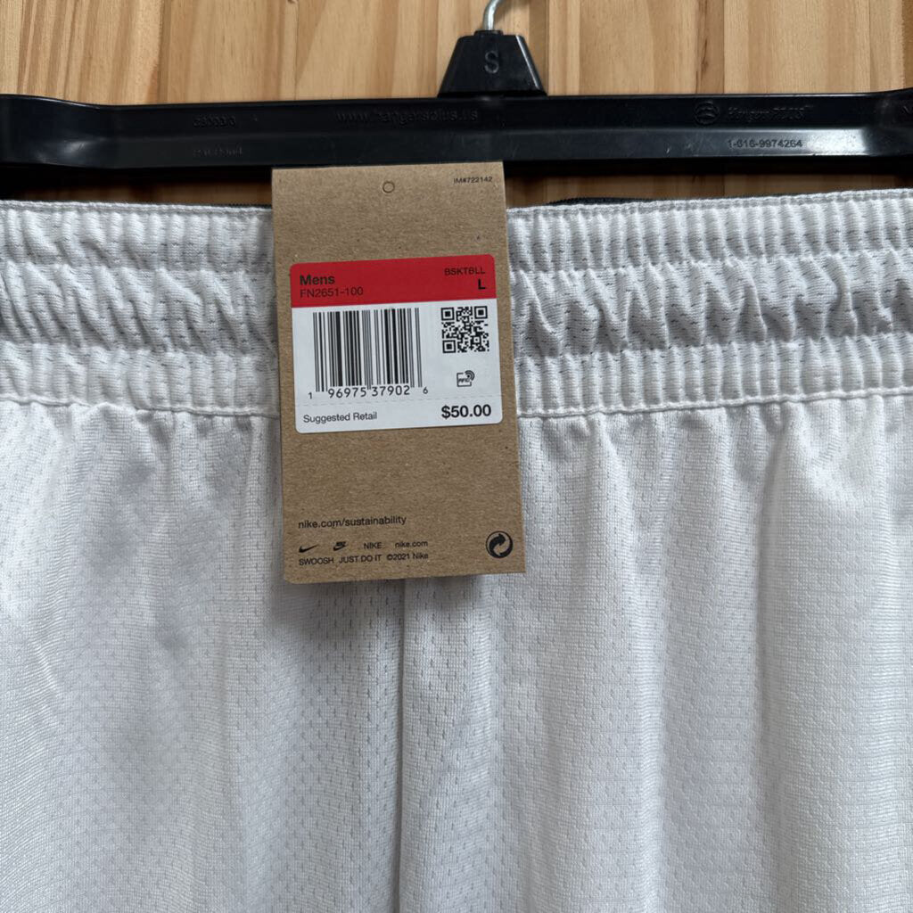 MENS NIKE SHORTS WHITE/BLK L NWT