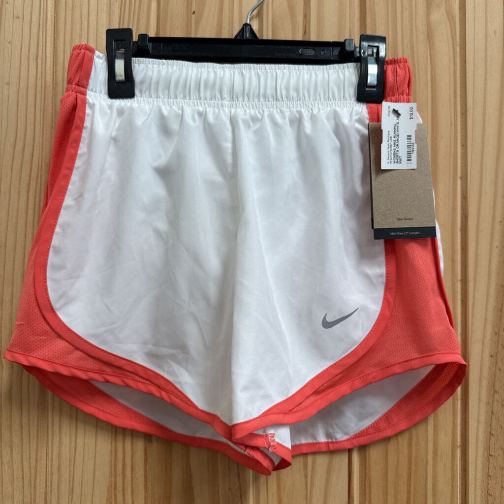 WOMENS NIKE RUNNING SHORTS ORANGE/WHITE XS NWT
