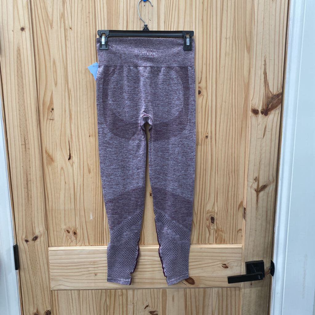 WOMENS VS PINK MAROON LEGGINGS S