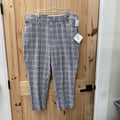 WOMENS AVA & VIV PLAID CASUAL PANTS BLK/WHITE/TAUPE 17 NWT
