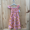 GIRLS OLD NAVY SL PINK DRESS W/FLOWERS S 6/7