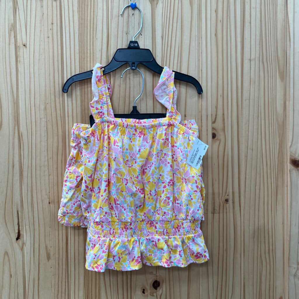 GIRLS OSHKOSH 2PC SET YELLOW FLORAL 6/6X