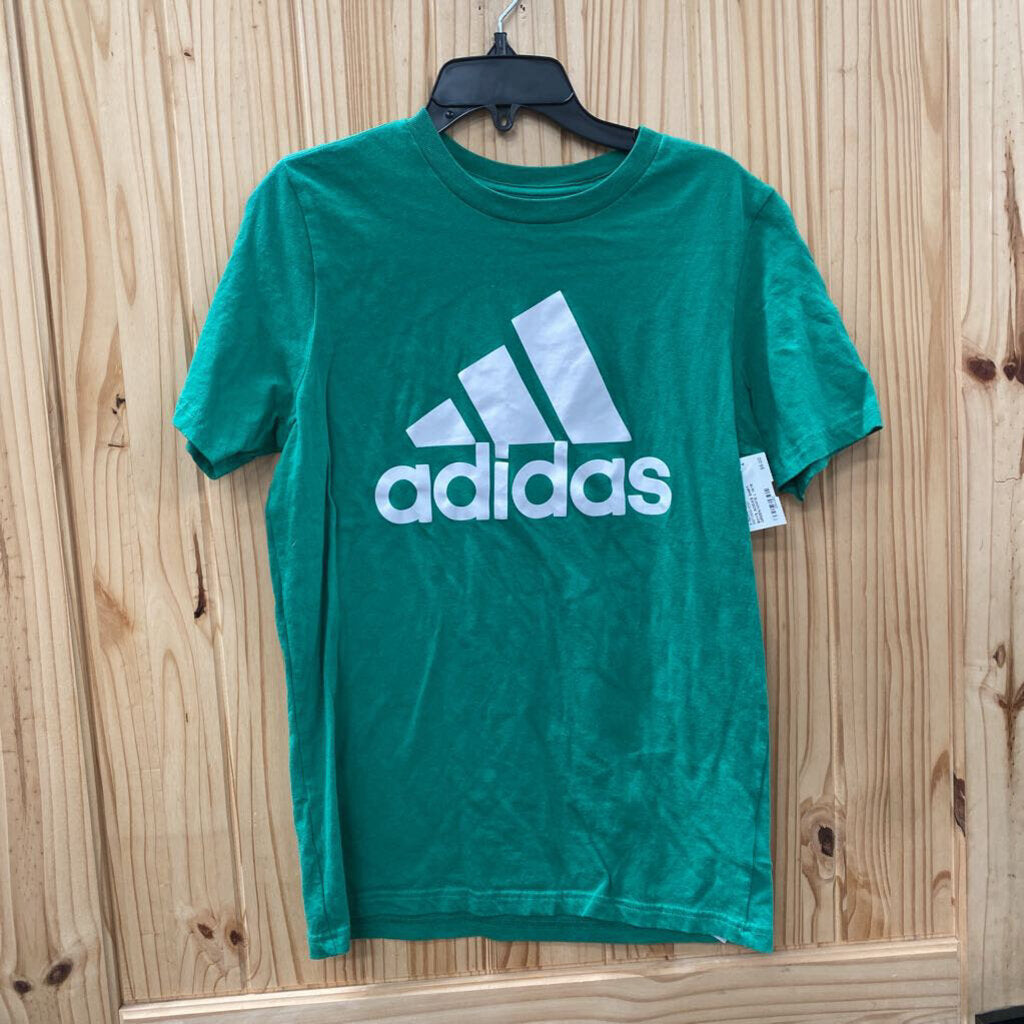 BOYS ADIDAS SHIRT GREEN/WHITE L 14/16