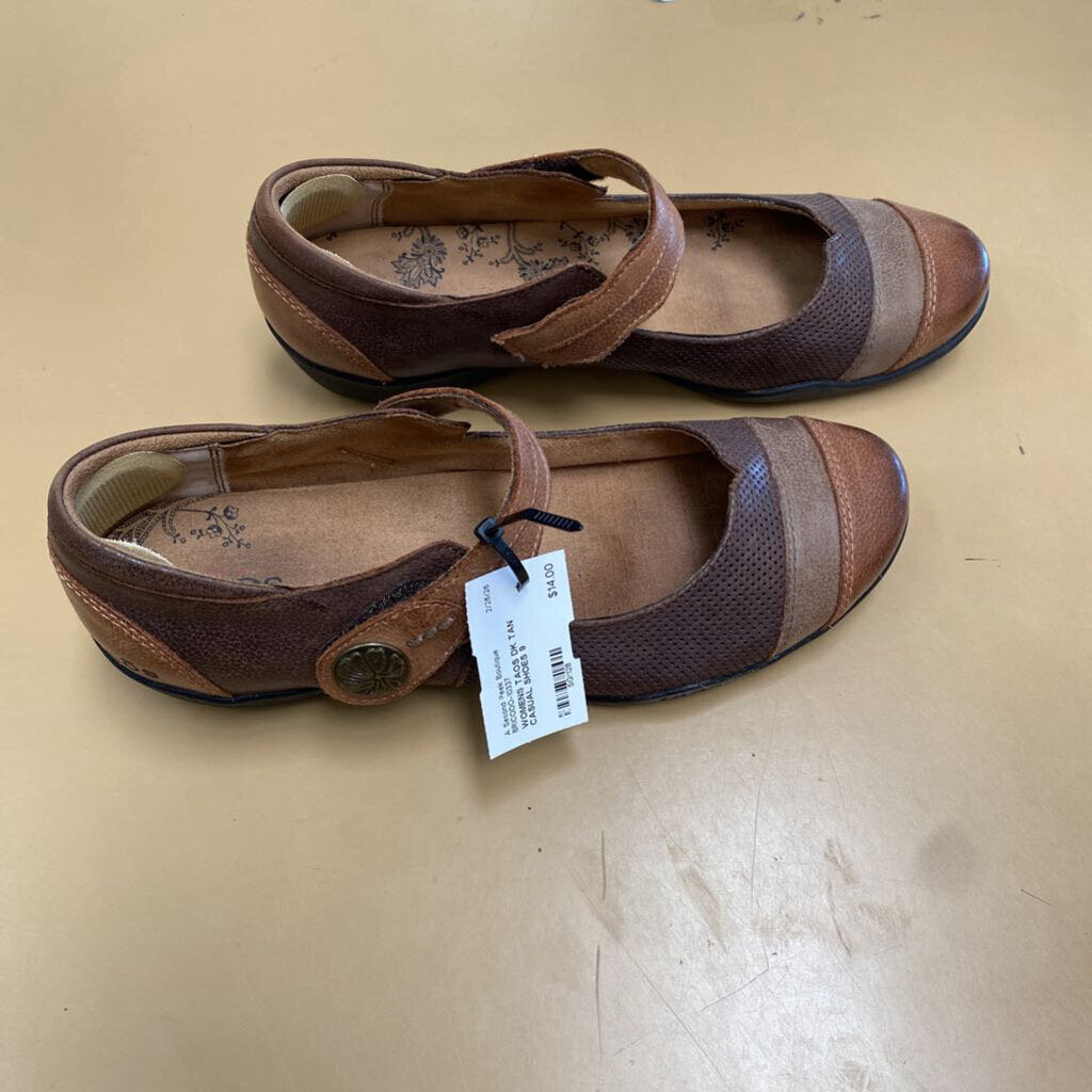 WOMENS TAOS DK TAN CASUAL SHOES 9