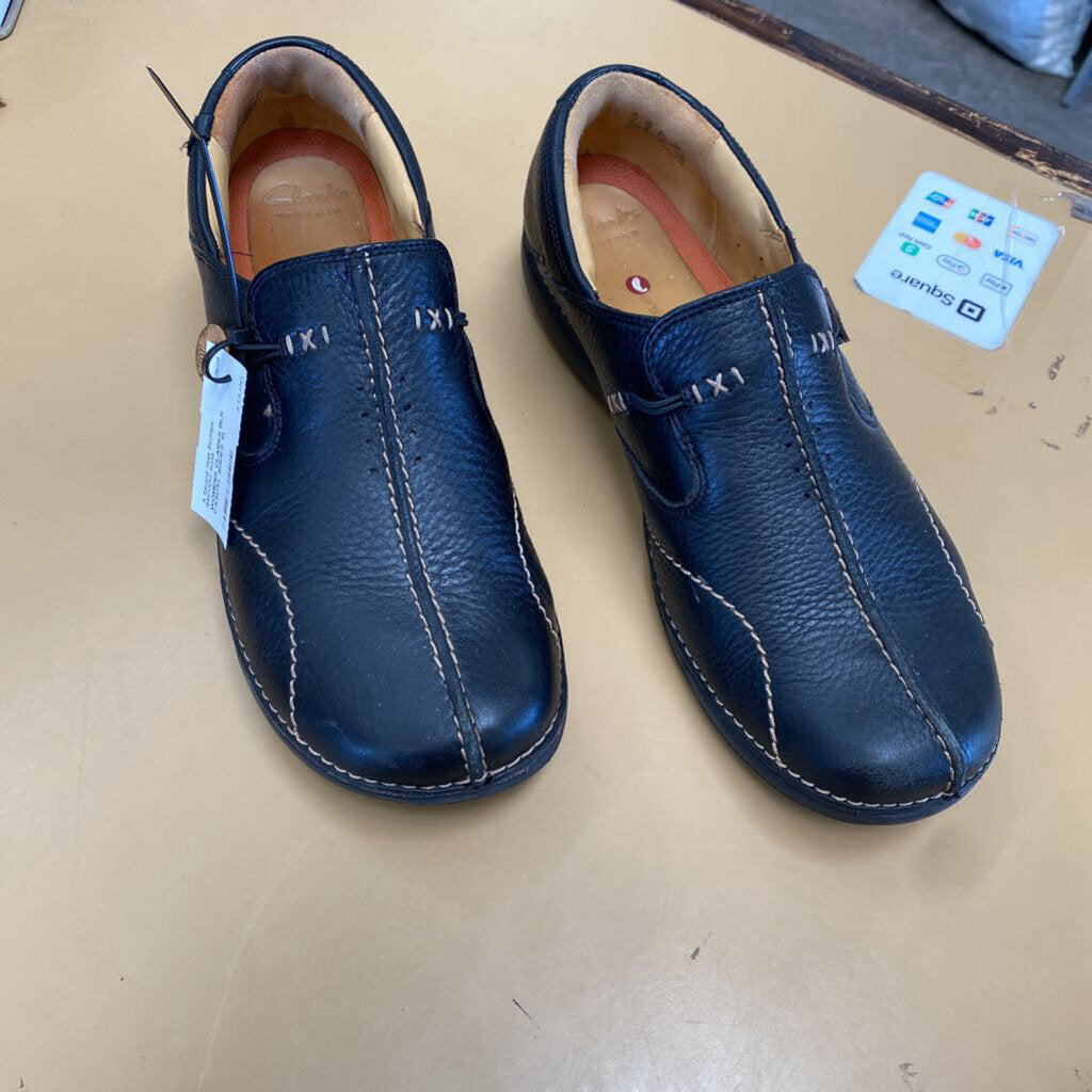 WOMENS CLARKS BLK CASUAL SHOES 10