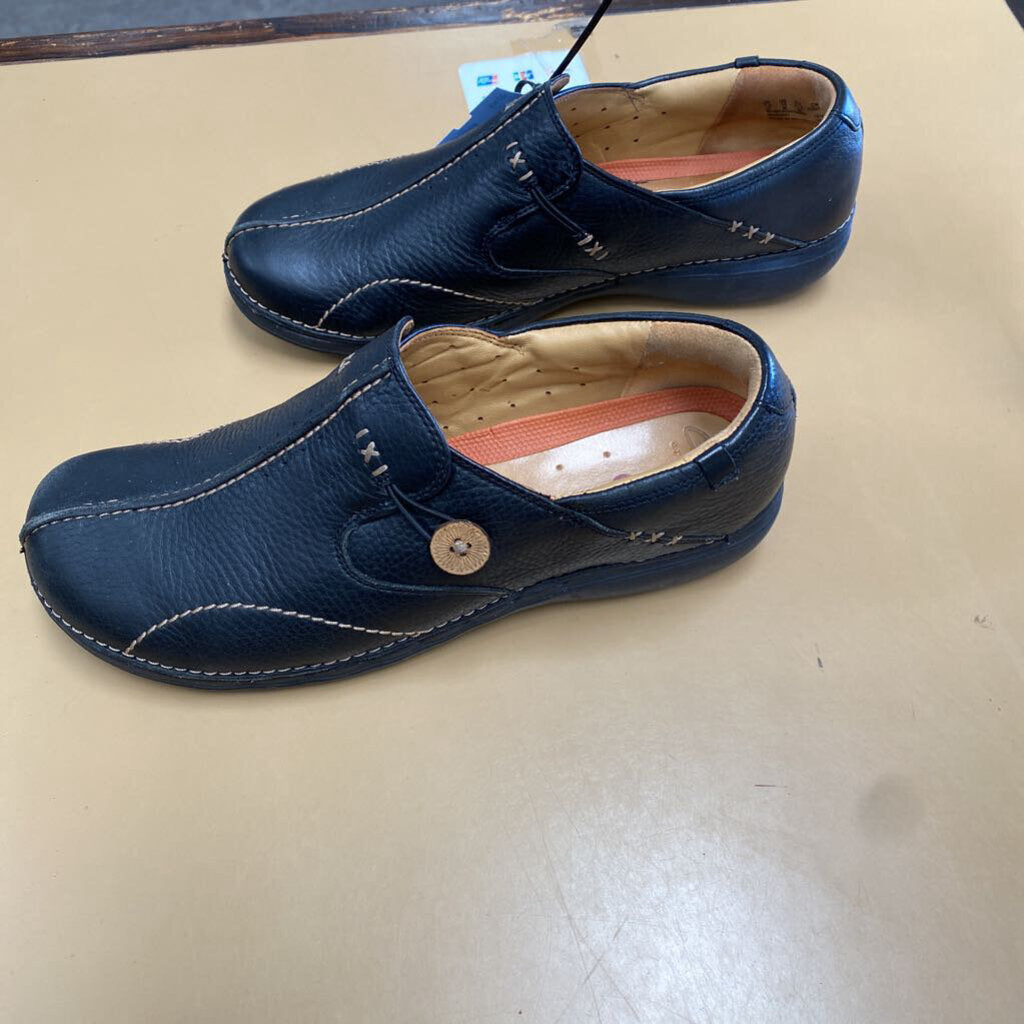 WOMENS CLARKS BLK CASUAL SHOES 10