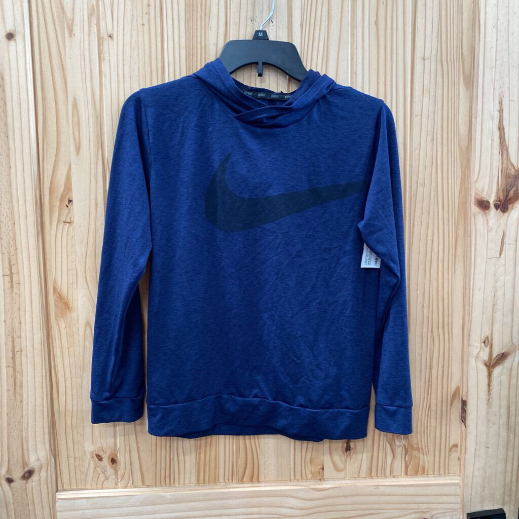 NIKE BOYS L NAVY BLUE/BLK HOODED SHIRT