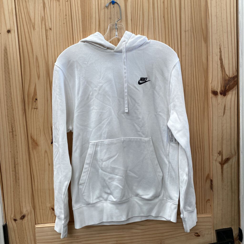 NIKE HOODIE WHITE/BLK S MENS (FEW SPOTS)