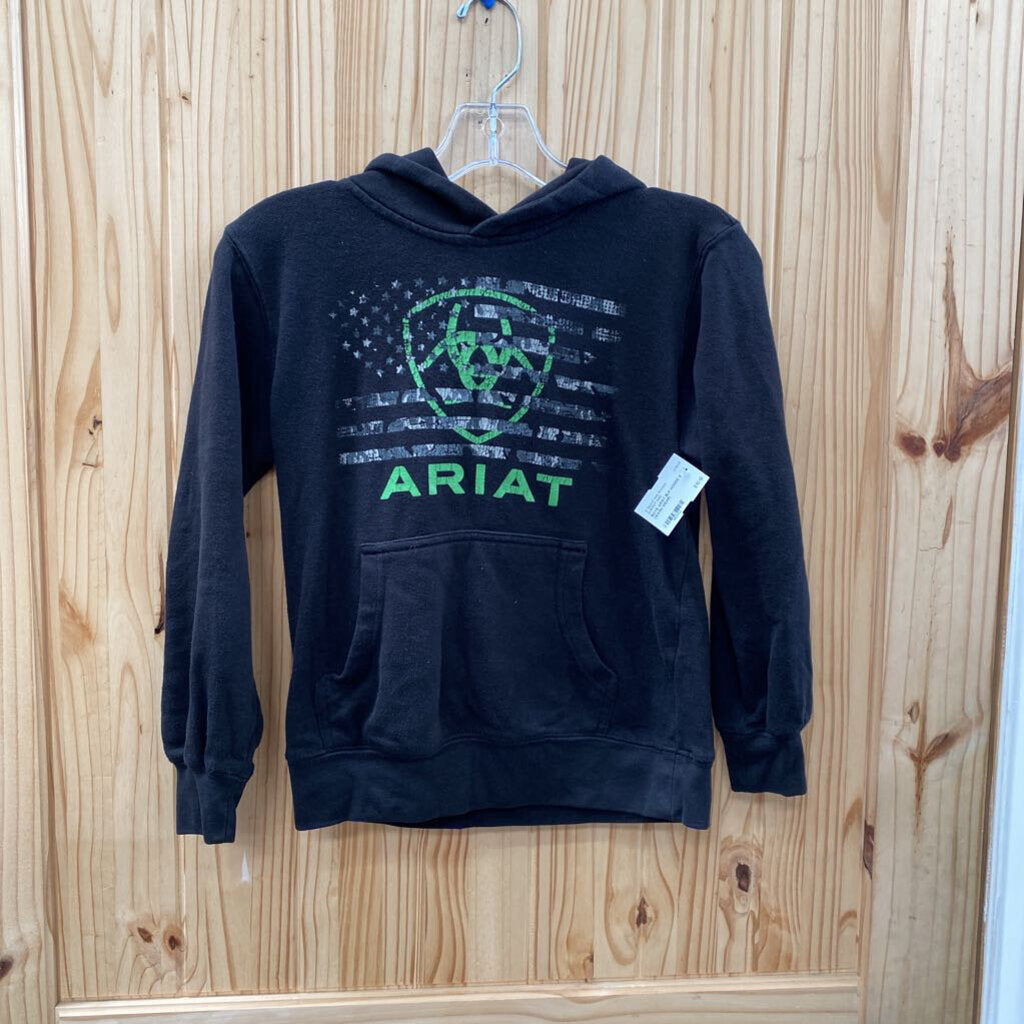 BOYS ARIAT BLK HOODIE 8 (WASH WEAR)