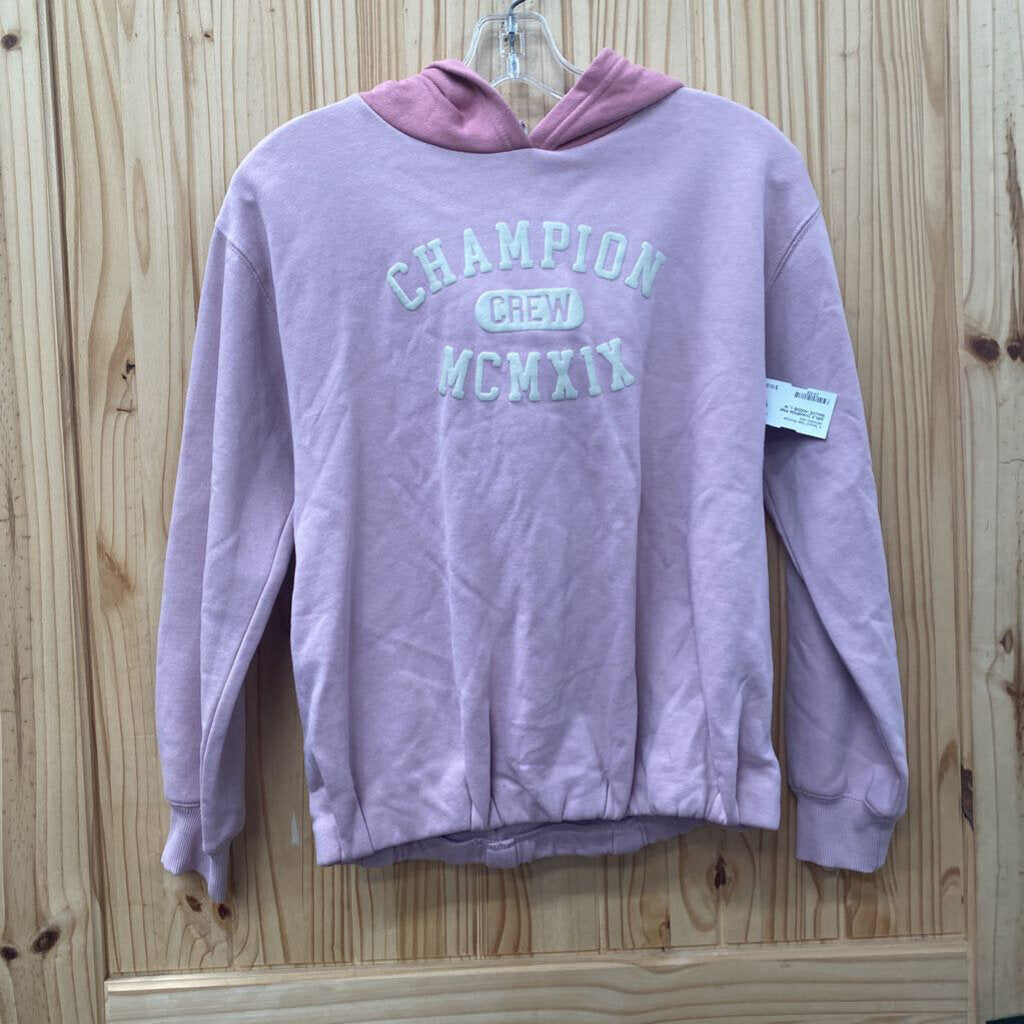 GIRLS CHAMPION PINK MAUVE HOODIE L 14
