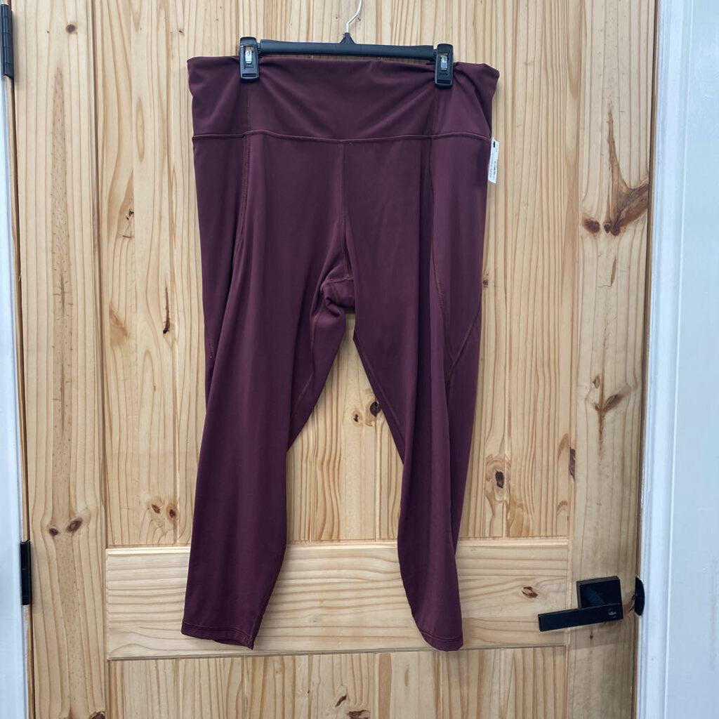 WOMENS ATHLETA DK MAROON LEGGINGS 2X