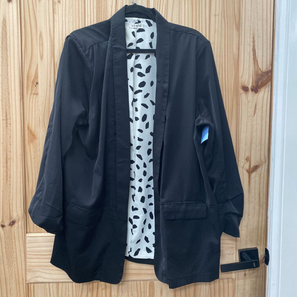 WOMENS KORI PLUS CASUAL BLAZER BLK 2XL