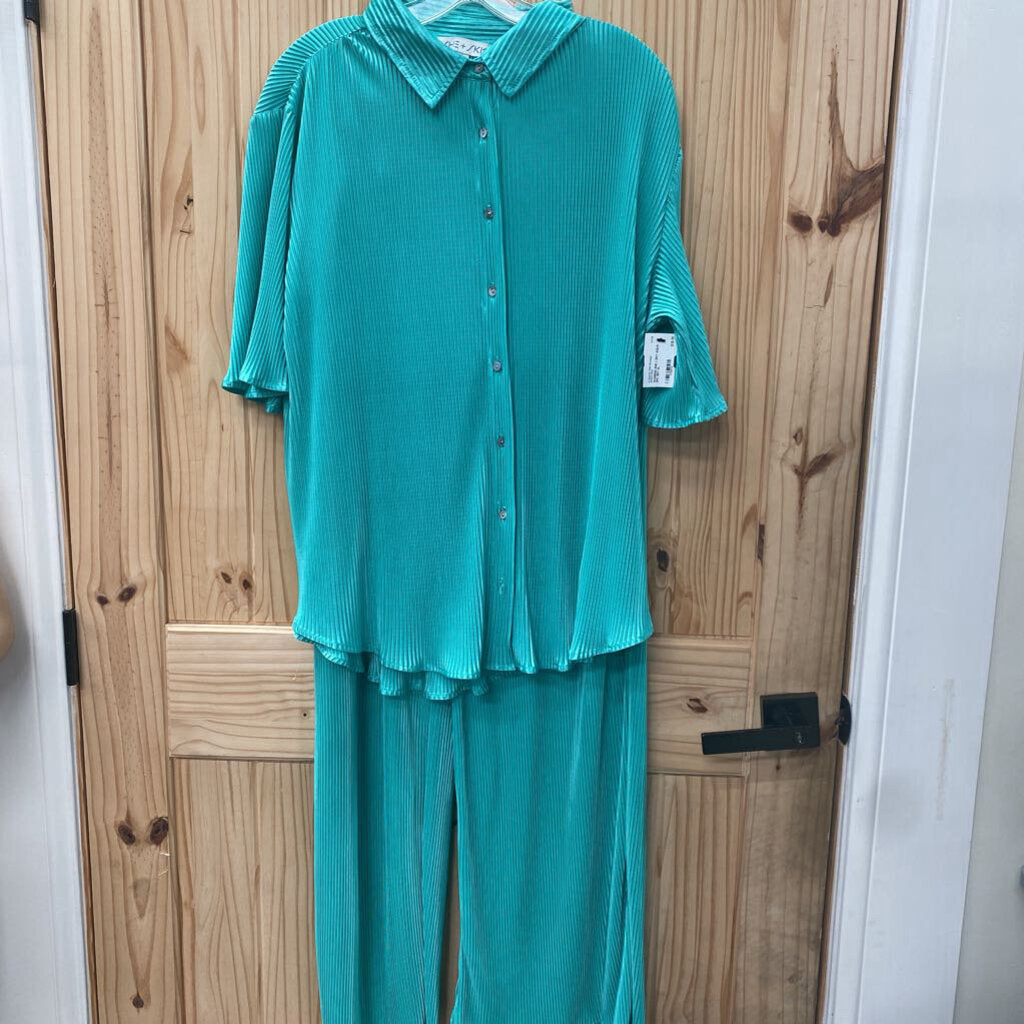 WOMENS SHE + SKY AQUA 2PC SET XL