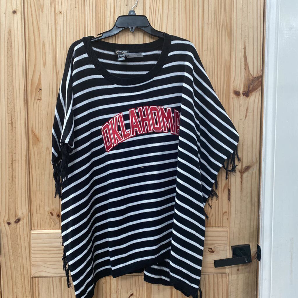 WOMENS OKLAHOMA BLK/WHITE SHIRT XL/XXL