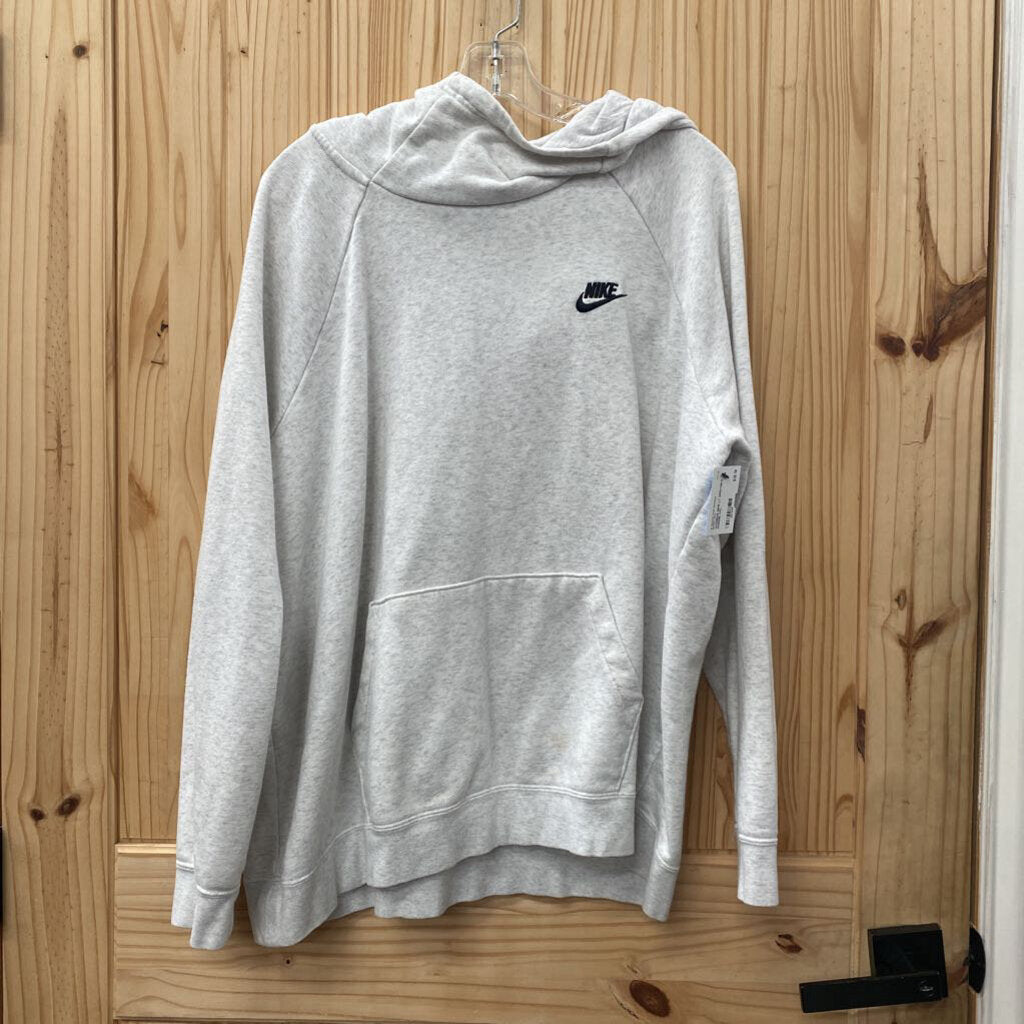 WOMENS NIKE LT GREY/BLK HOODIE XXL