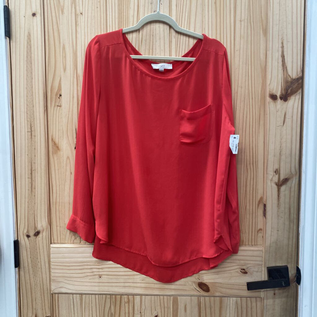 WOMENS THE LOFT RED CASUAL TOP XL