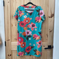 WOMENS SPARTINA TURQUOISE FLORAL DRESS XXL