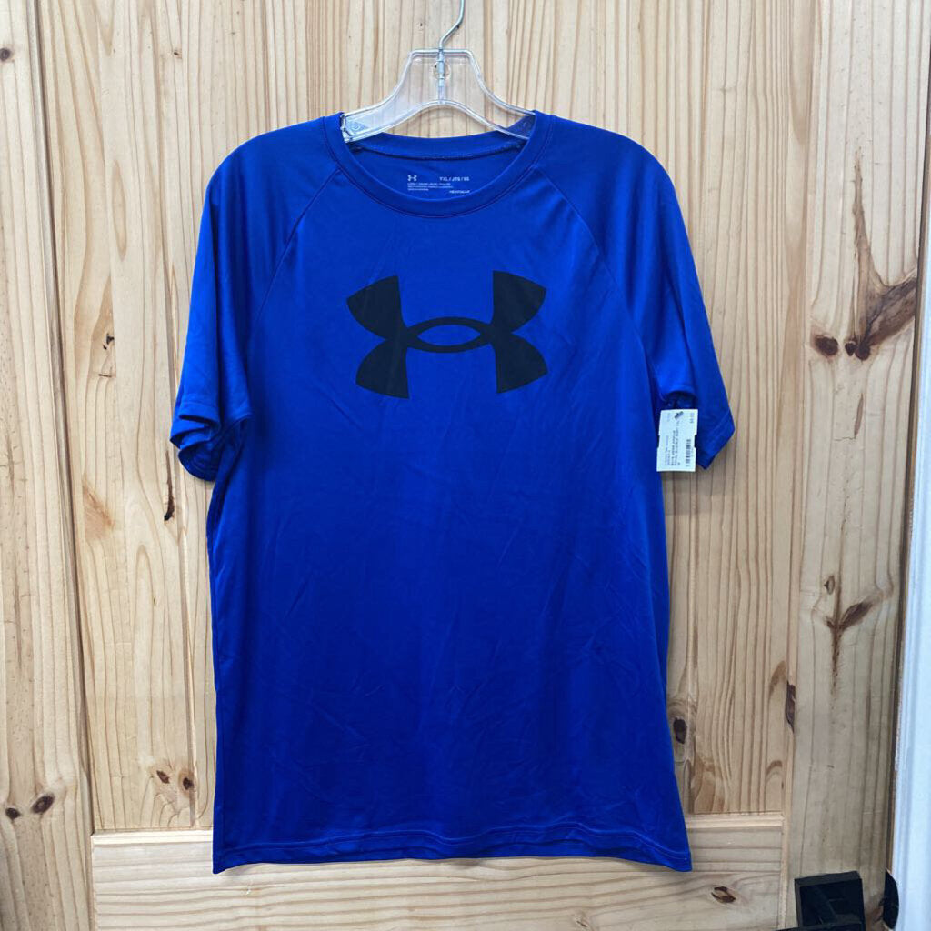 BOYS UNDER ARMOUR ROYAL BLUE/BLK SHIRT YXL 14