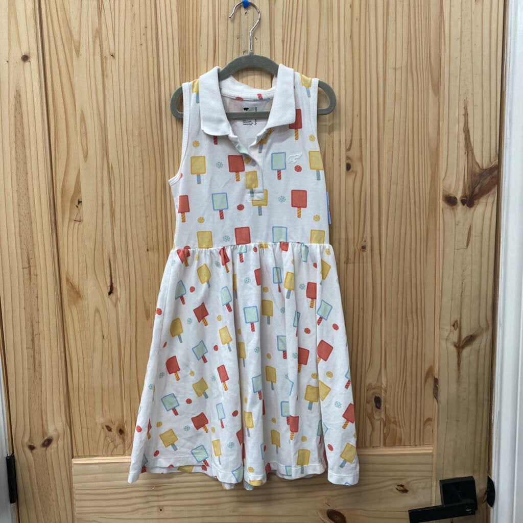 GIRLS MONICA + ANDY SL WHITE DRESS W/POPSICLES 10