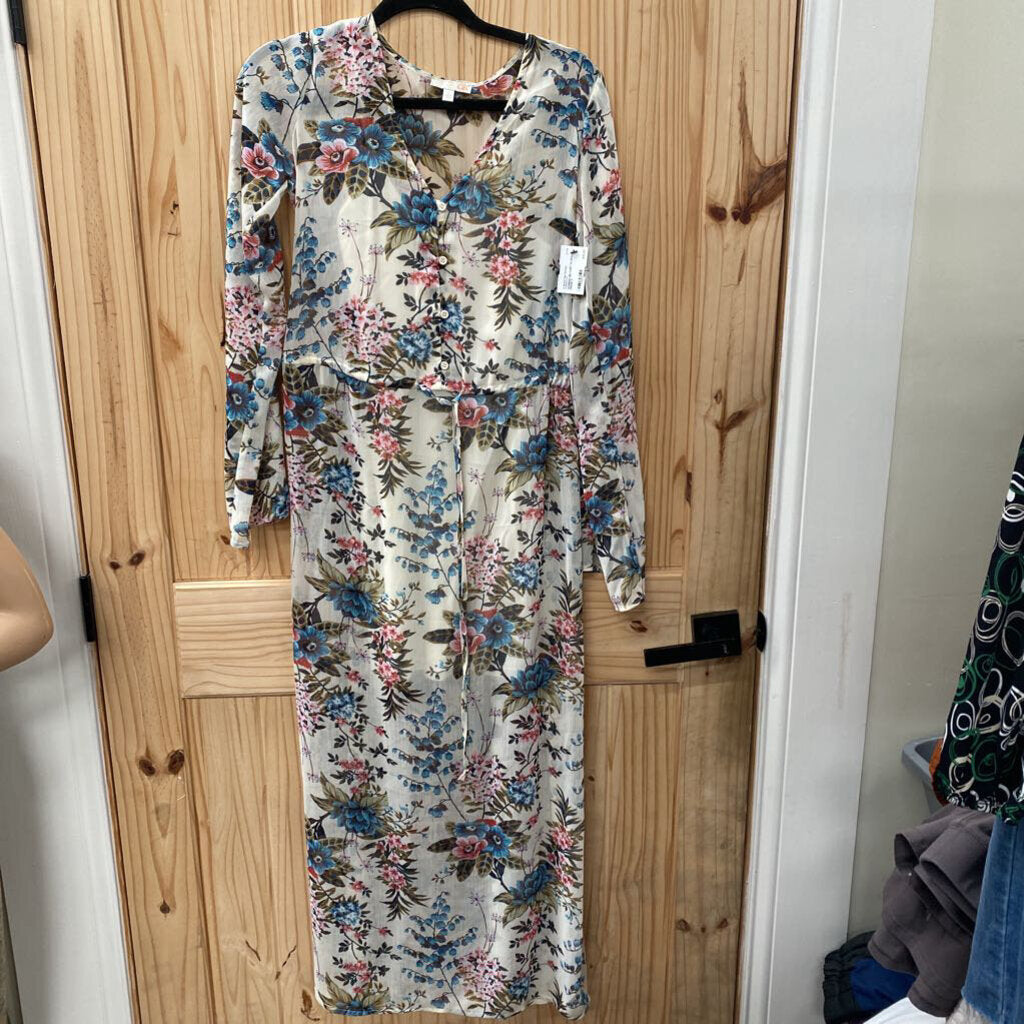 WOMENS GB IVORY FLORAL DRESS S