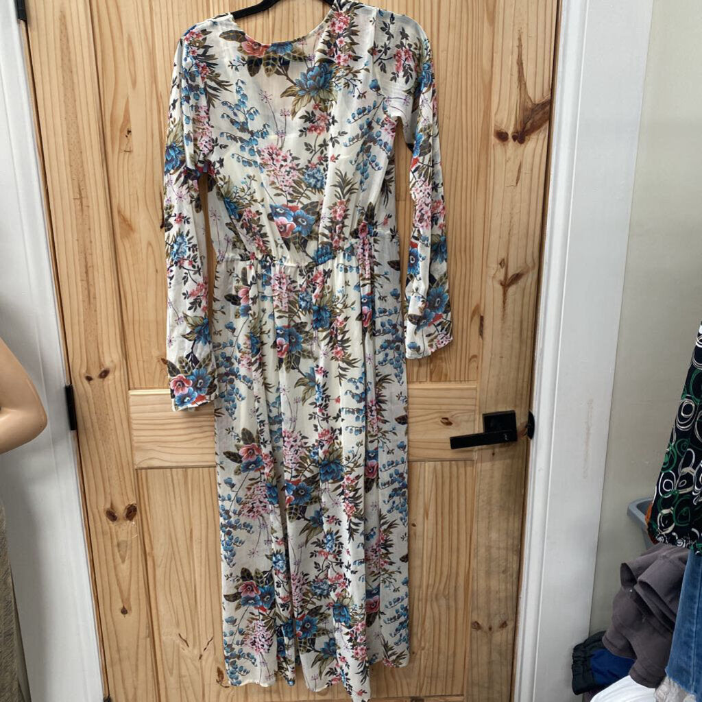 WOMENS GB IVORY FLORAL DRESS S