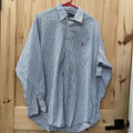 MENS RALPH LAUREN BLUE/WHITE STRIPE LS BUTTON UP SHIRT L