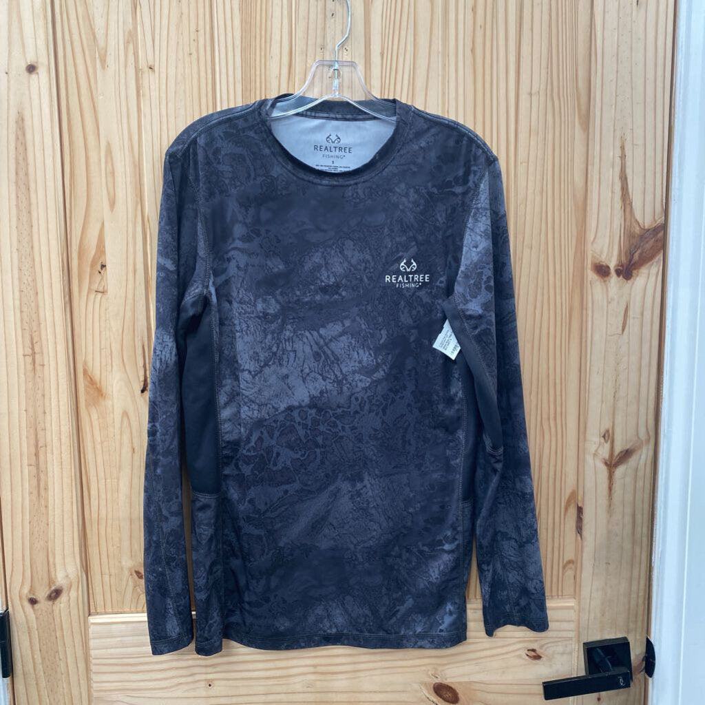 MENS REALTREE FISHING LS BLK SHIRT S
