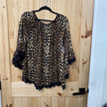 WOMENS VOLL CASUAL LEOPARD TOP M