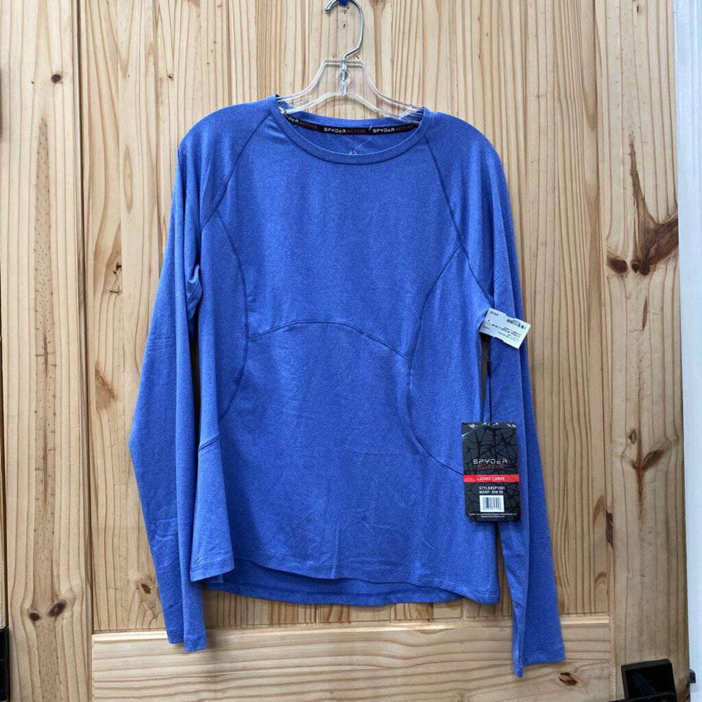 WOMENS SPYDER LT BLUE LS SHIRT L NWT