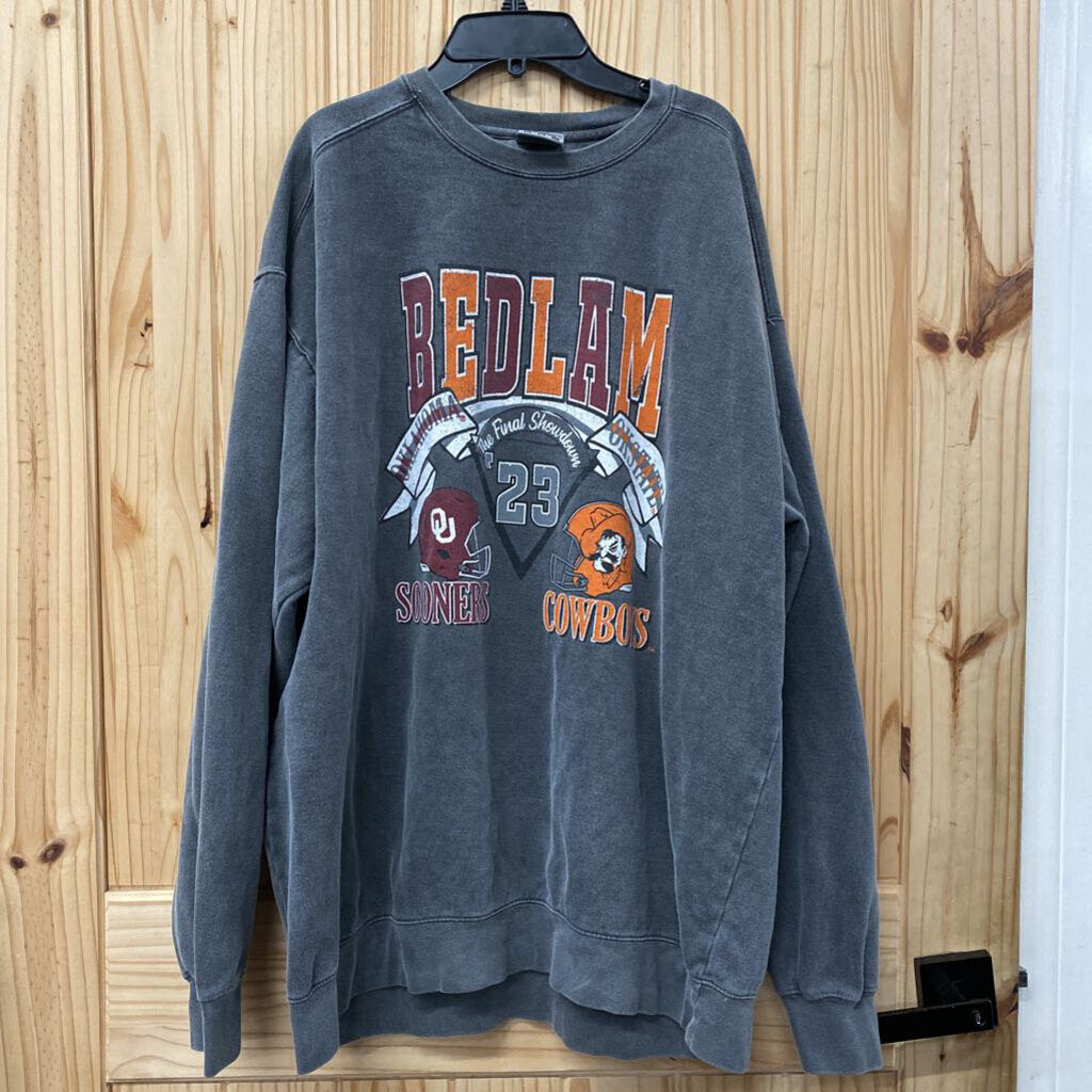 BEDLAM WASHED BLK SWEATSHIRT 2XL