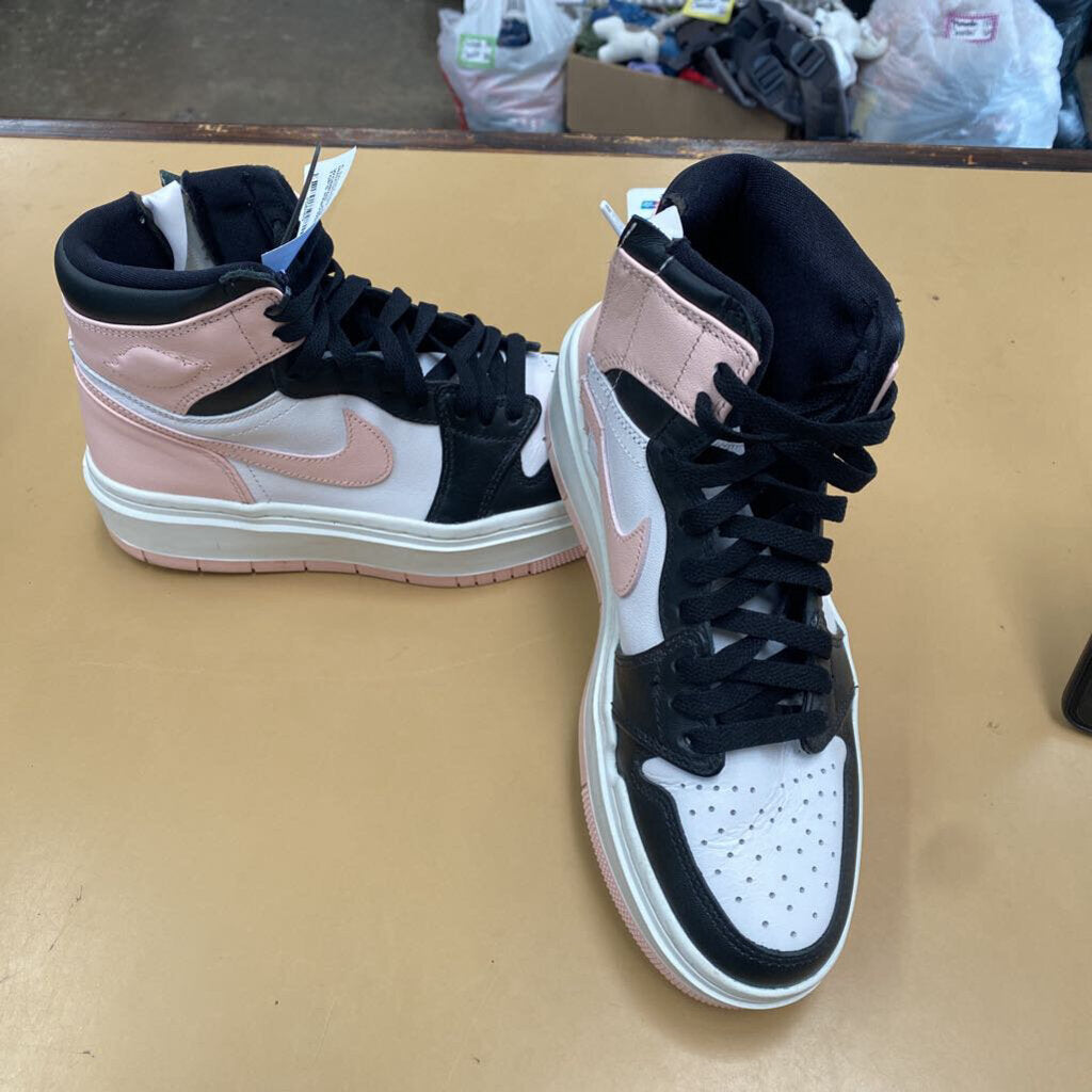 WOMENS JORDAN HIGH TOPS PINK/WHITE/BLK 8