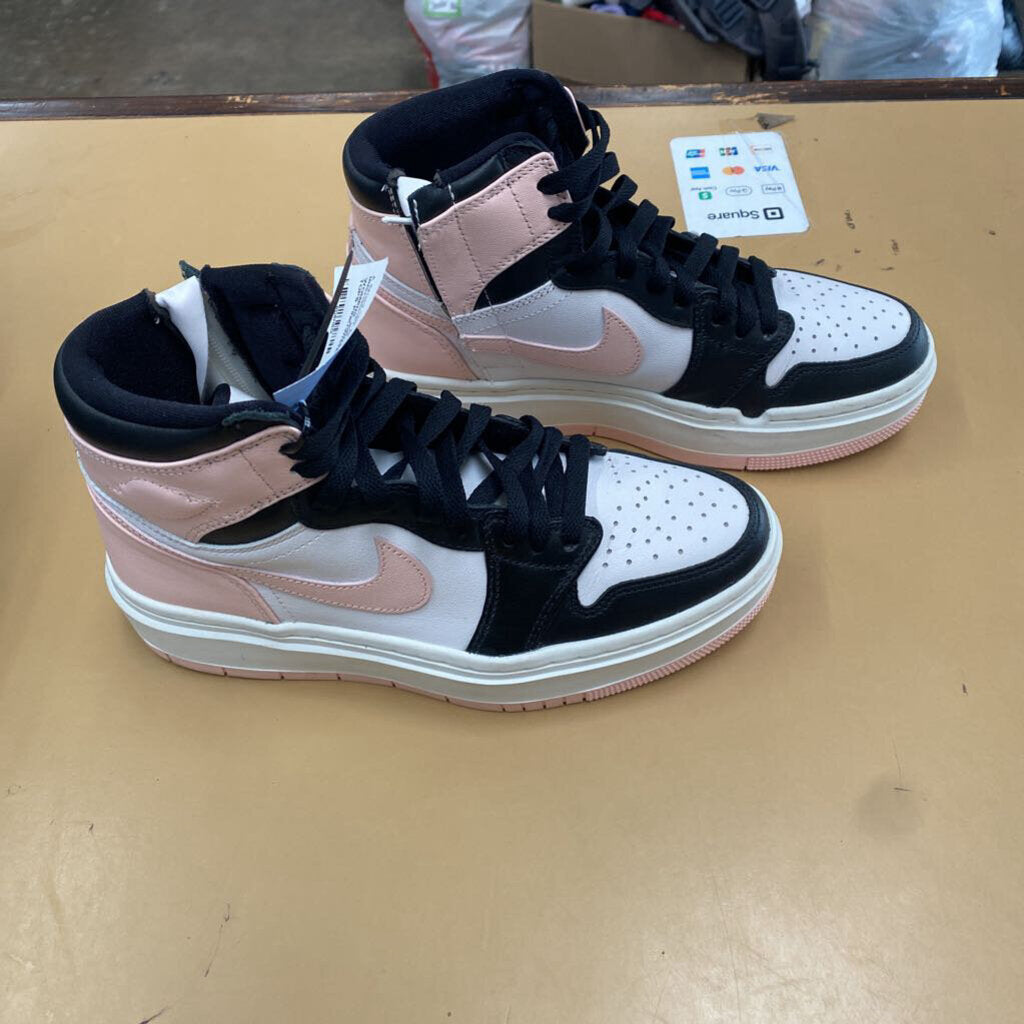 WOMENS JORDAN HIGH TOPS PINK/WHITE/BLK 8