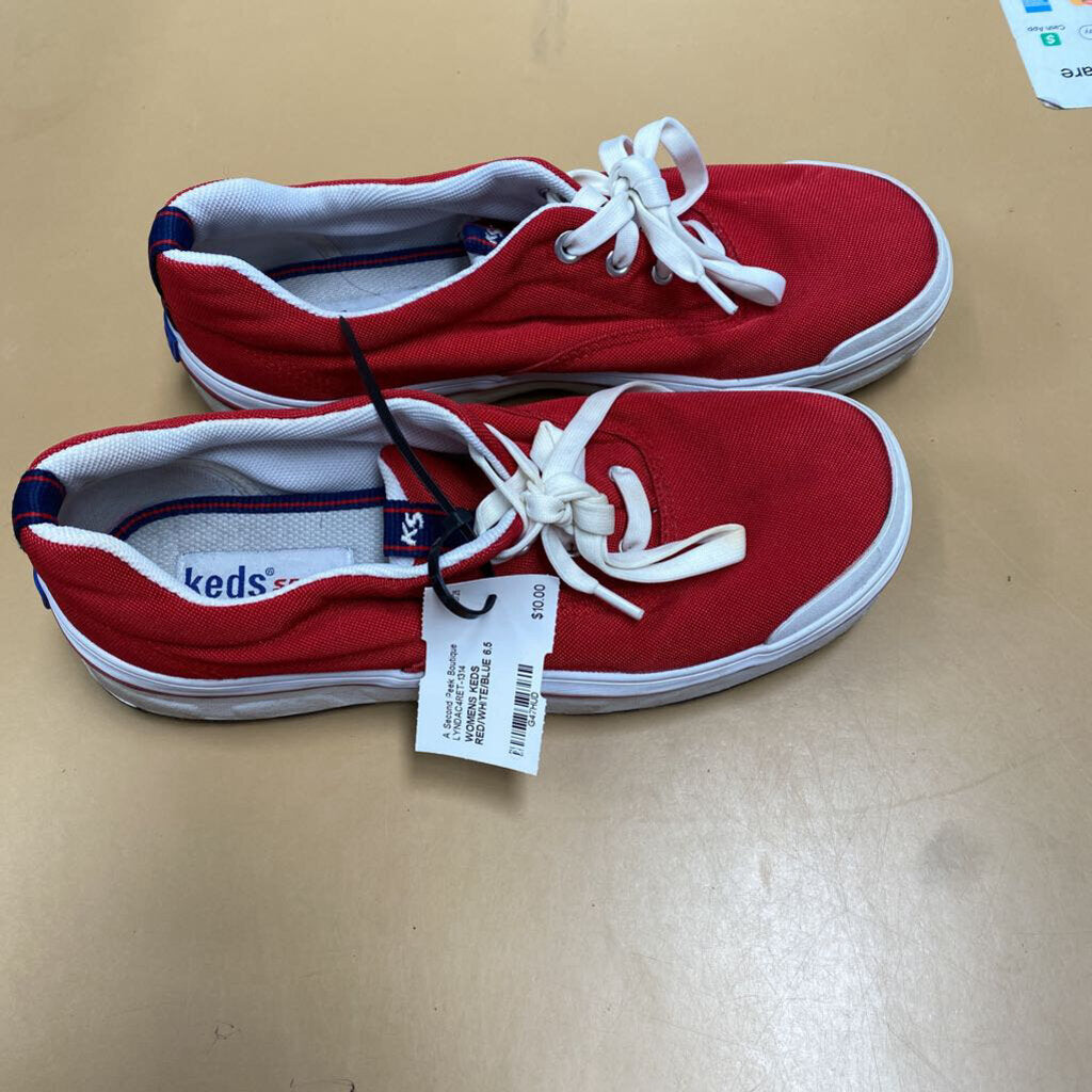 WOMENS KEDS RED/WHITE/BLUE 6.5