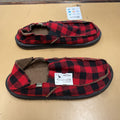 MENS SANUK RED/BLK PLAID SHOES 14